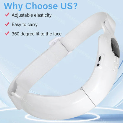 Pink 4 in 1 Massager for Face, Facial Sculpting Device for Double Chin, Reduces Sagging Skin, Remote Control Operation with 5 Modes, 15 Adjustable Intensities. (White)